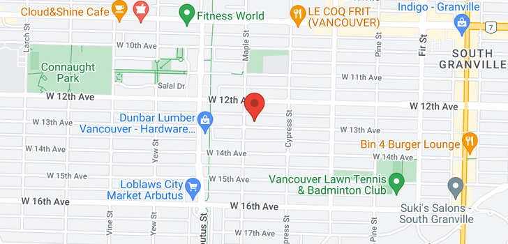 map of 1979 W 13TH AVENUE